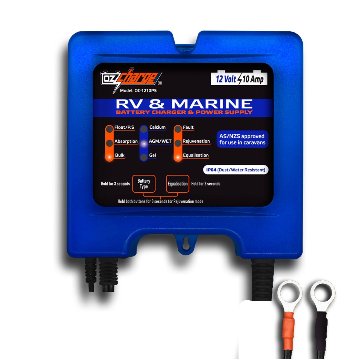 12V 10A Battery Charger, Maintainer and Power Supply