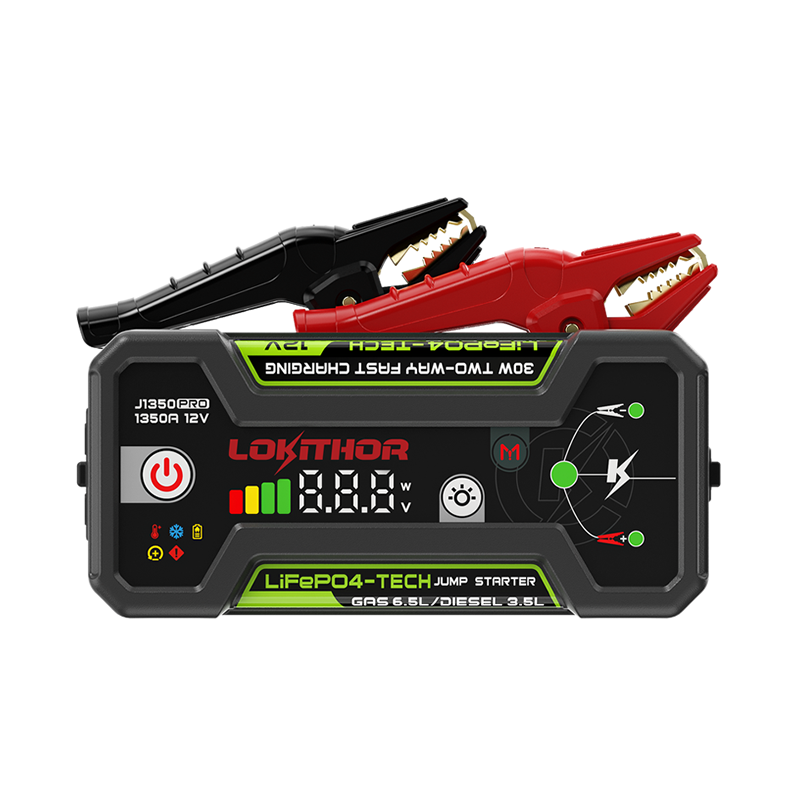 LOKITHOR "Joey" 3-in-1 Multifunction Rescue Jump Starter Pack 1350A @ 12v + LED Torch + USB Power Bank - LiFePO4 Tech - J1350PRO