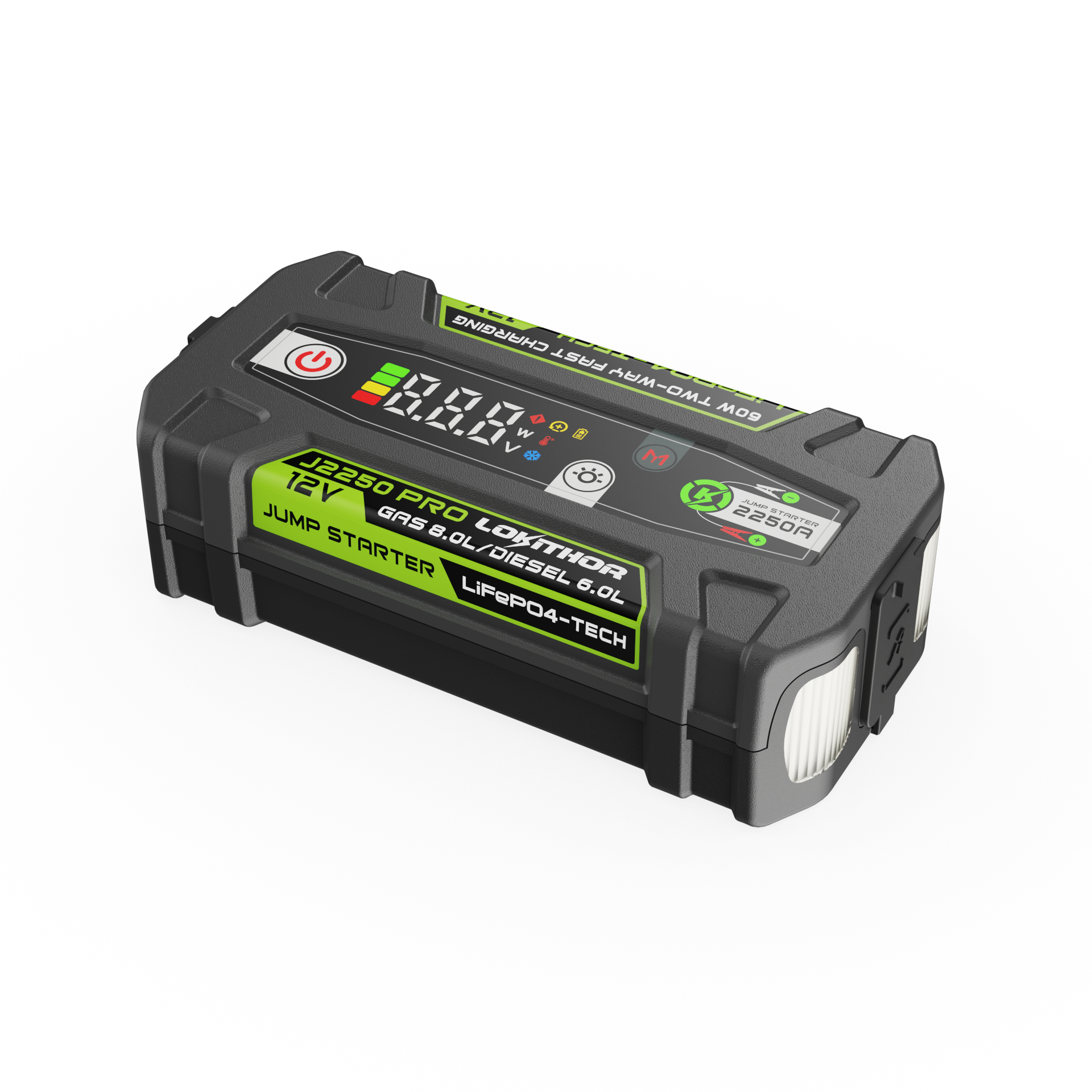 LOKITHOR 12V 2250A Jump Starter, Flashlight & Power Bank