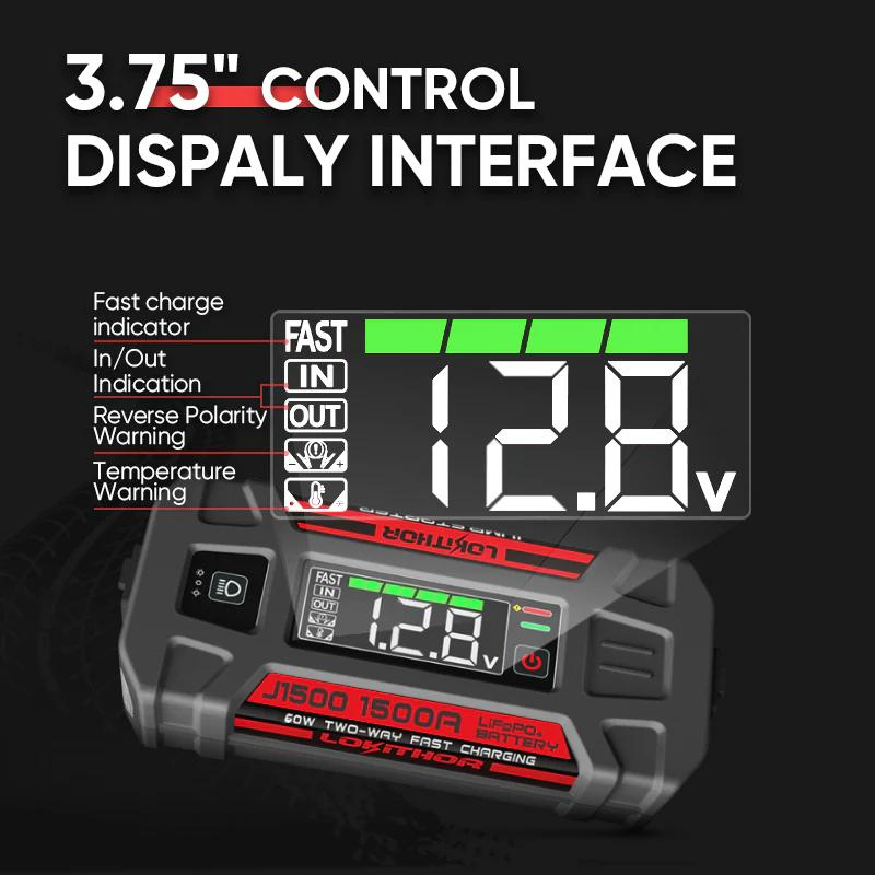 LOKITHOR 12V 2250A Jump Starter, Flashlight & Power Bank