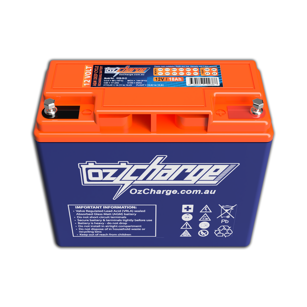 12V 18Ah AGM Deep-Cycle Battery