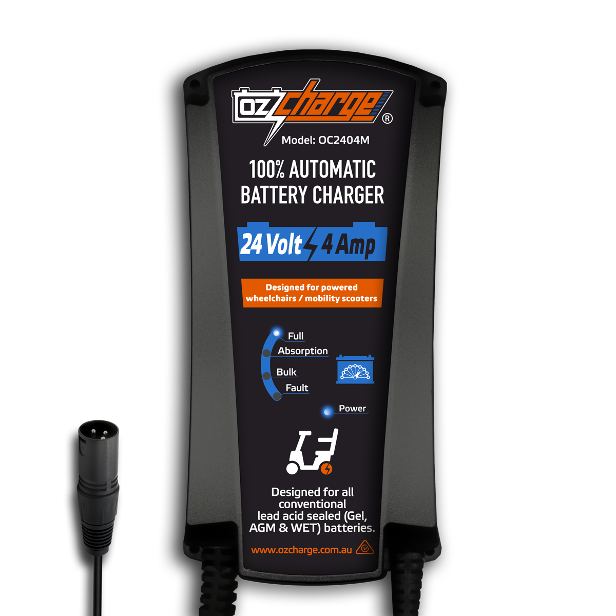 24V 4A Mobility Scooter Battery Charger and Maintainer
