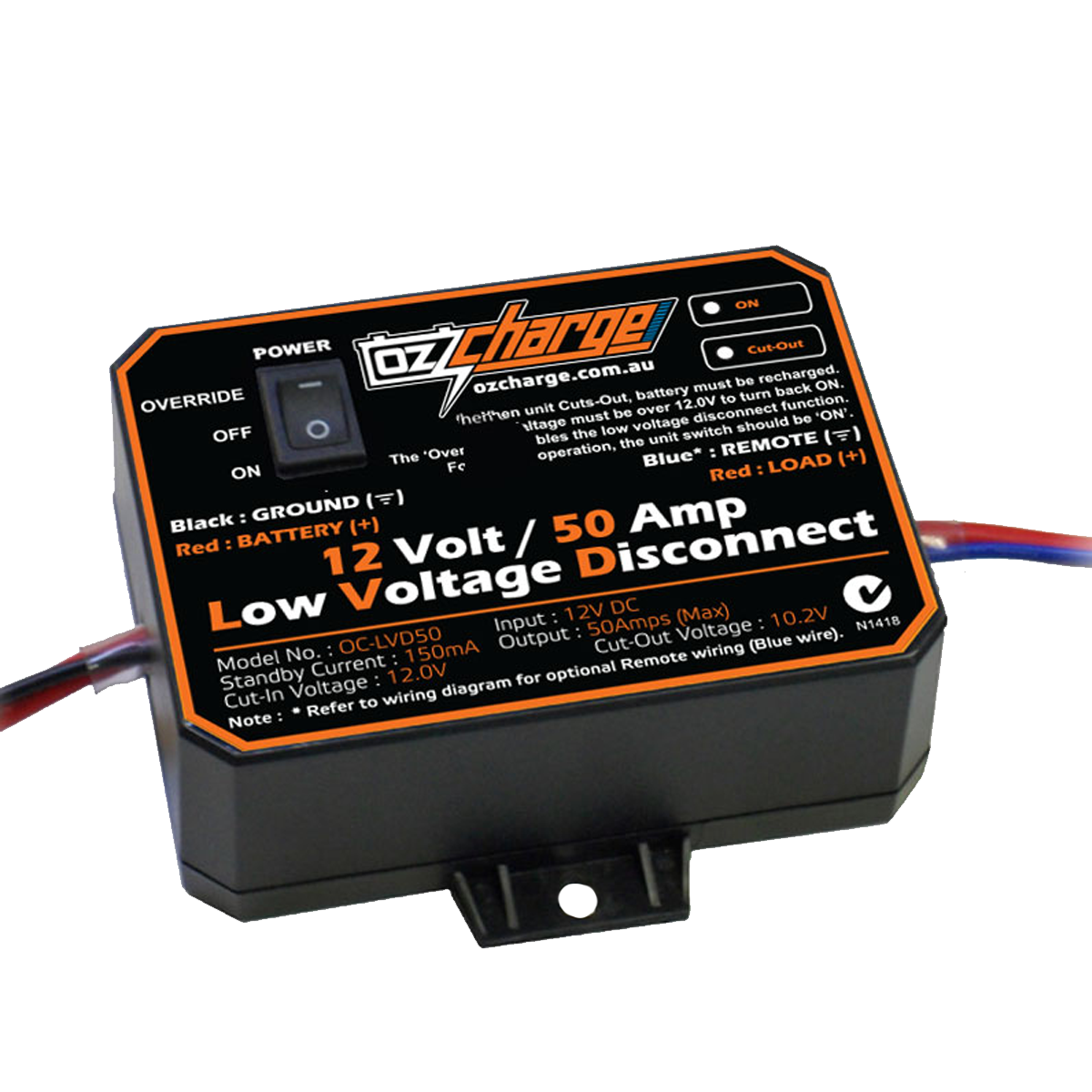 12 Volt 50 Amp Low Voltage Disconnect (LVD)