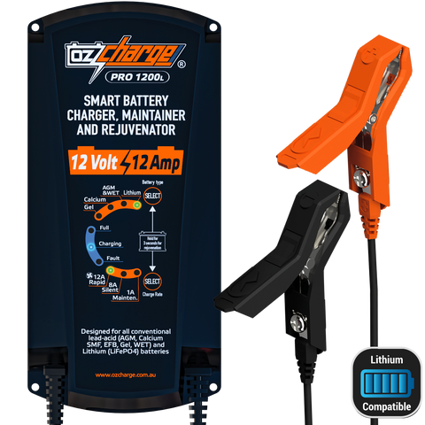 12V 12A Pro Series Battery Charger and Maintainer Lead-Acid + Lithium
