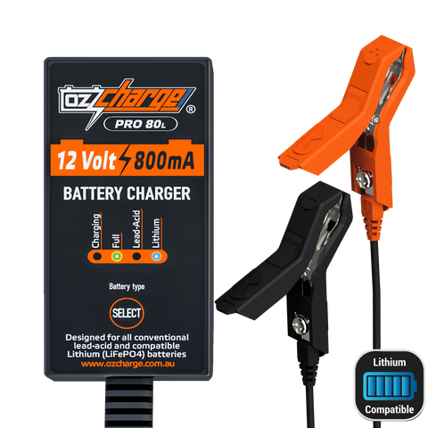 12V 0.8A Pro Series Battery Charger and Maintainer Lead-Acid + Lithium
