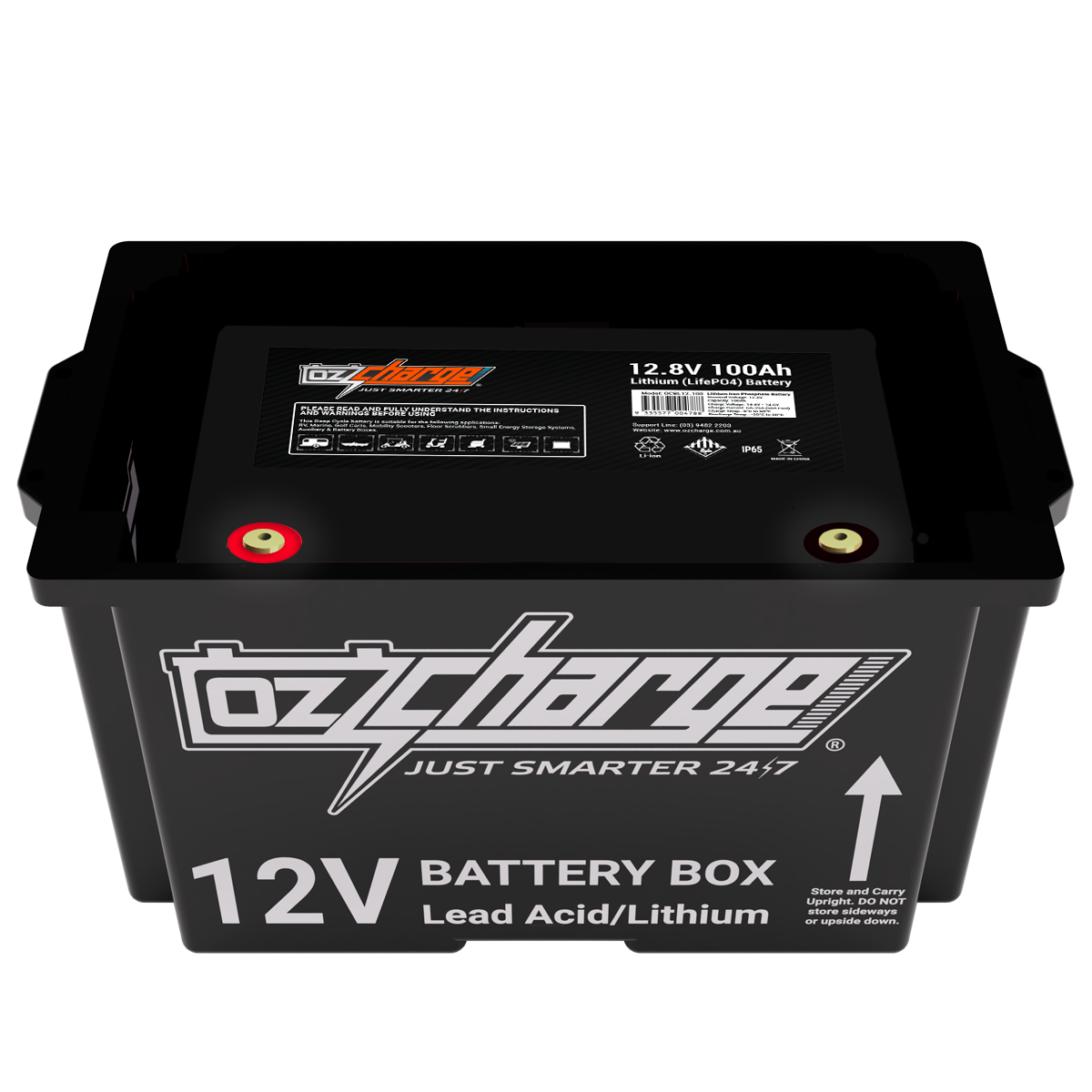 12V Beast Battery Box + 100Ah Lithium LifePO4 Battery Combo OzCharge