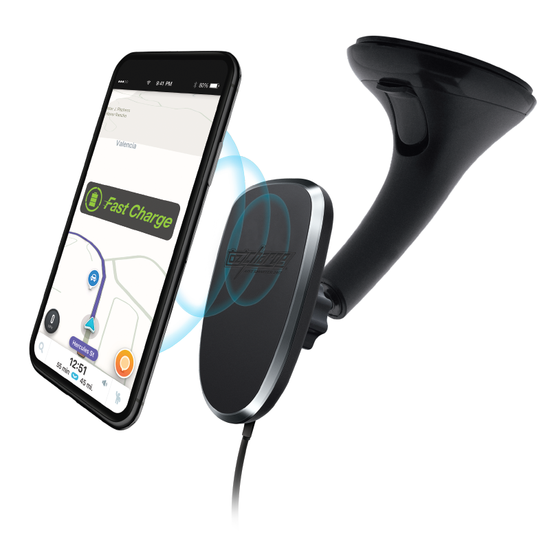 Wireless & Magnetic Fast Charging Windshield Mount Car Kit inc Dual USB Fast Charger