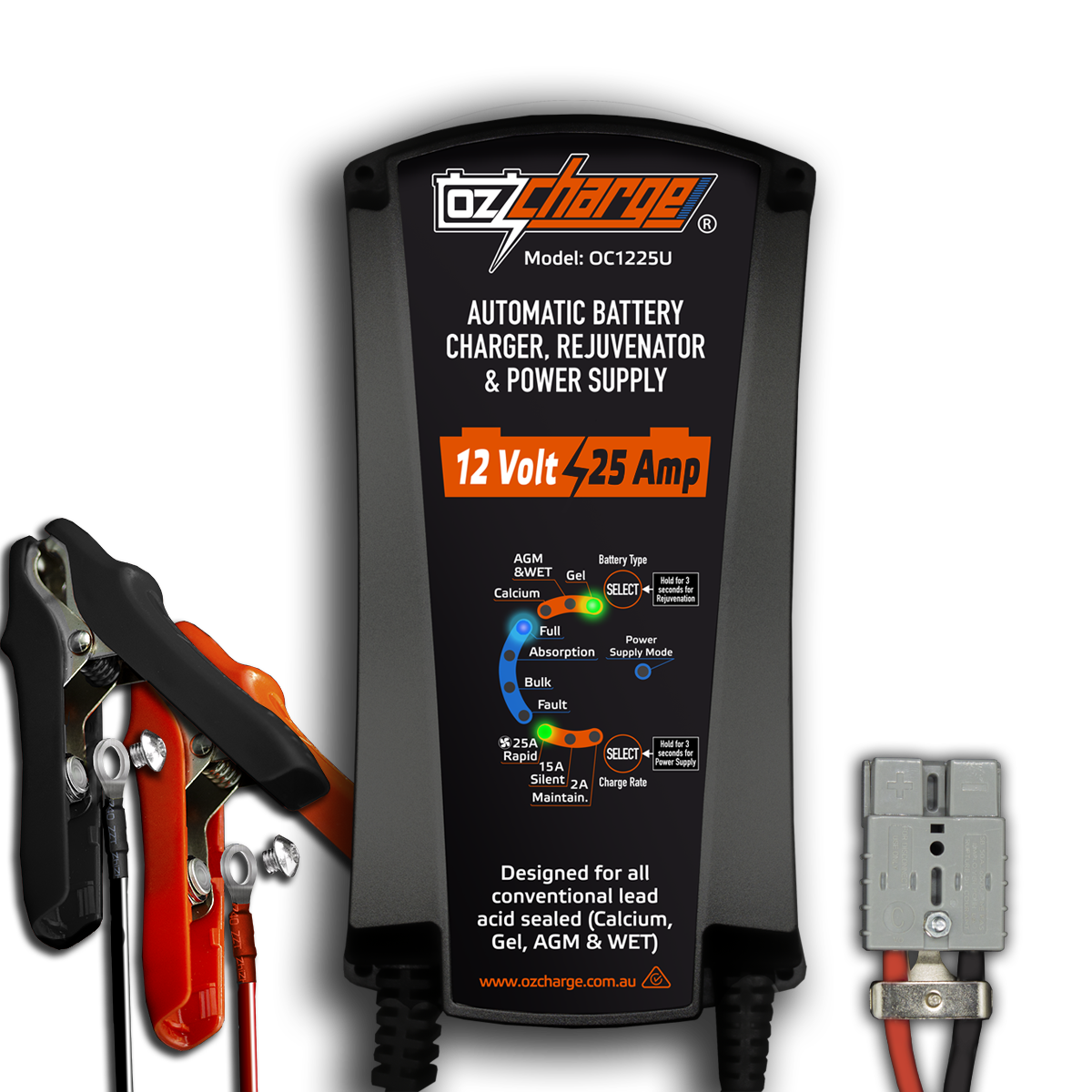 12V 25A Battery Charger, Maintainer and Power Supply