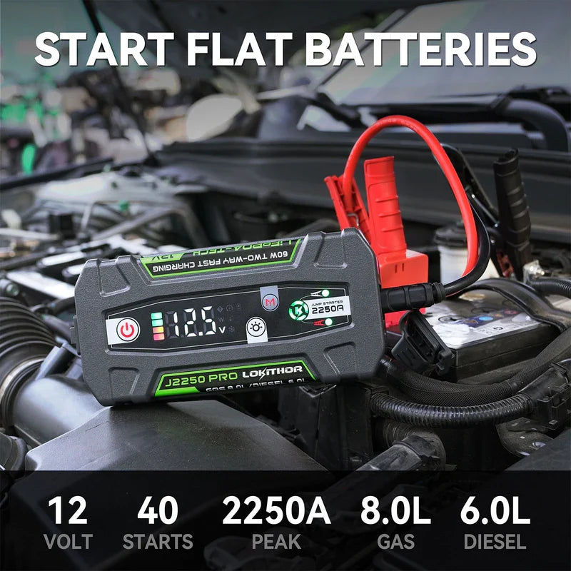 LOKITHOR Marvel 3-in-1 Multifunction LiFePO4 Rescue Jump Starter 2250A @ 12V