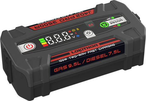 LOKITHOR Rescue 3-in-1 Multifunction Jump Starter Pack 3500A @ 12v + LED Torch + USB Power Bank