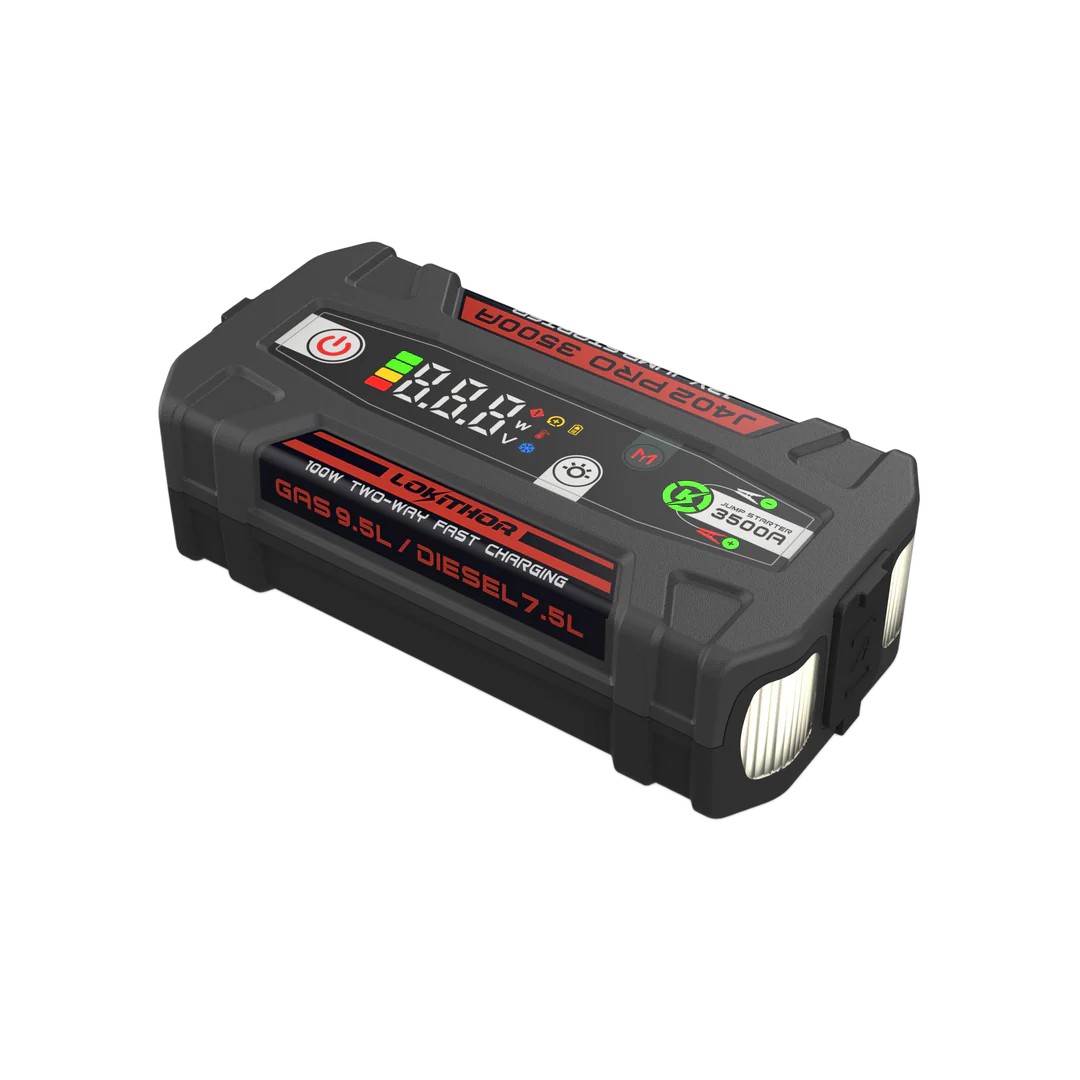 LOKITHOR Rescue 3-in-1 Multifunction Jump Starter Pack 3500A @ 12v + LED Torch + USB Power Bank