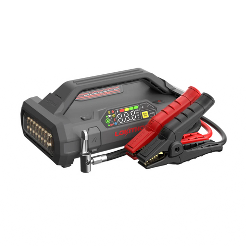 LOKITHOR Essential 4-in-1 Multifunction Rescue Jump Starter Pack 2500A @ 12v + Digital Air Pump Compressor + LED Torch + USB Power Bank
