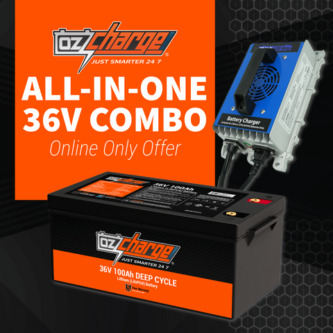 36V Lithium Battery & Charger All-in-One Marine Combo