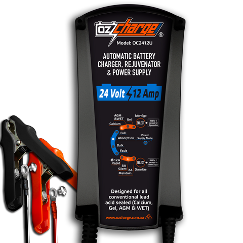 24V 12A Battery Charger, Maintainer and Power Supply