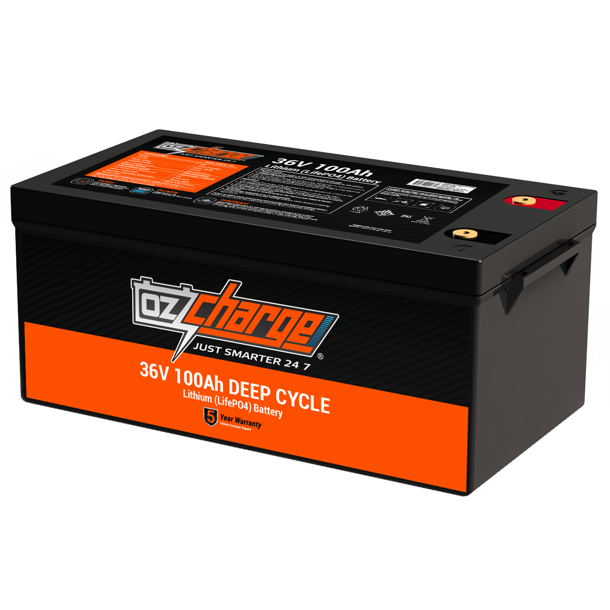 36V 100Ah Lithium LifePO4 Deep Cycle Battery – OzCharge